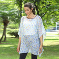 JOVIE Green Watercolor Printed Chiffon Kaftan Tunic (39"x31") - Sticky add to cart bar