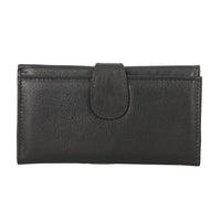 PASSAGE Black Genuine Leather RFID Tri-Fold Wallet (8.5"x4.5"x.5'')