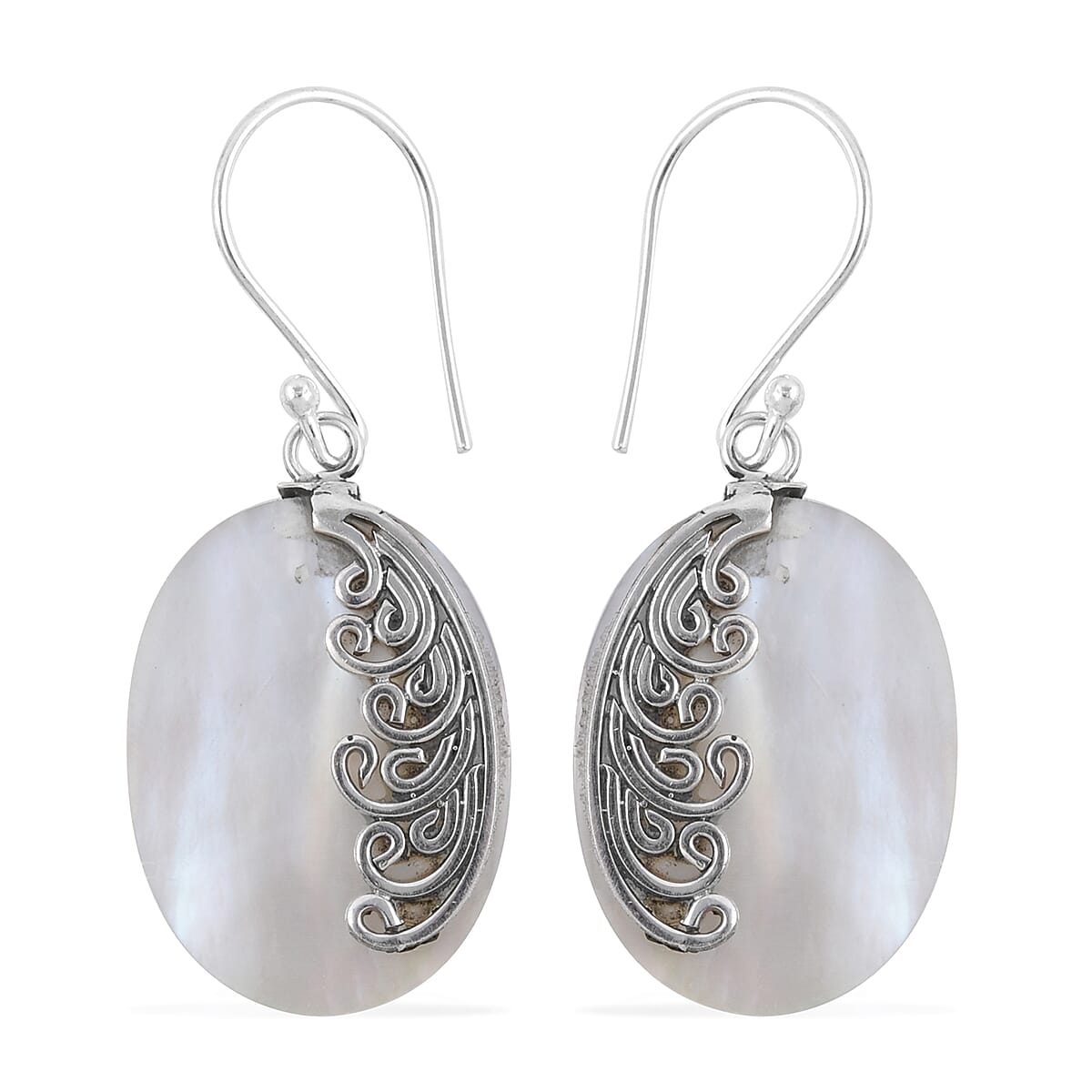 Mother Of Pearl Scroll Earrings