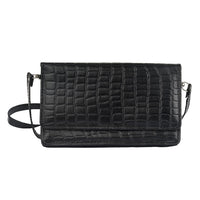 Hong Kong Closeout Dark Green Genuine Leather RFID Mobile Case Crossbody Bag (7.5"x4.25") with Detachable Shoulder Strap