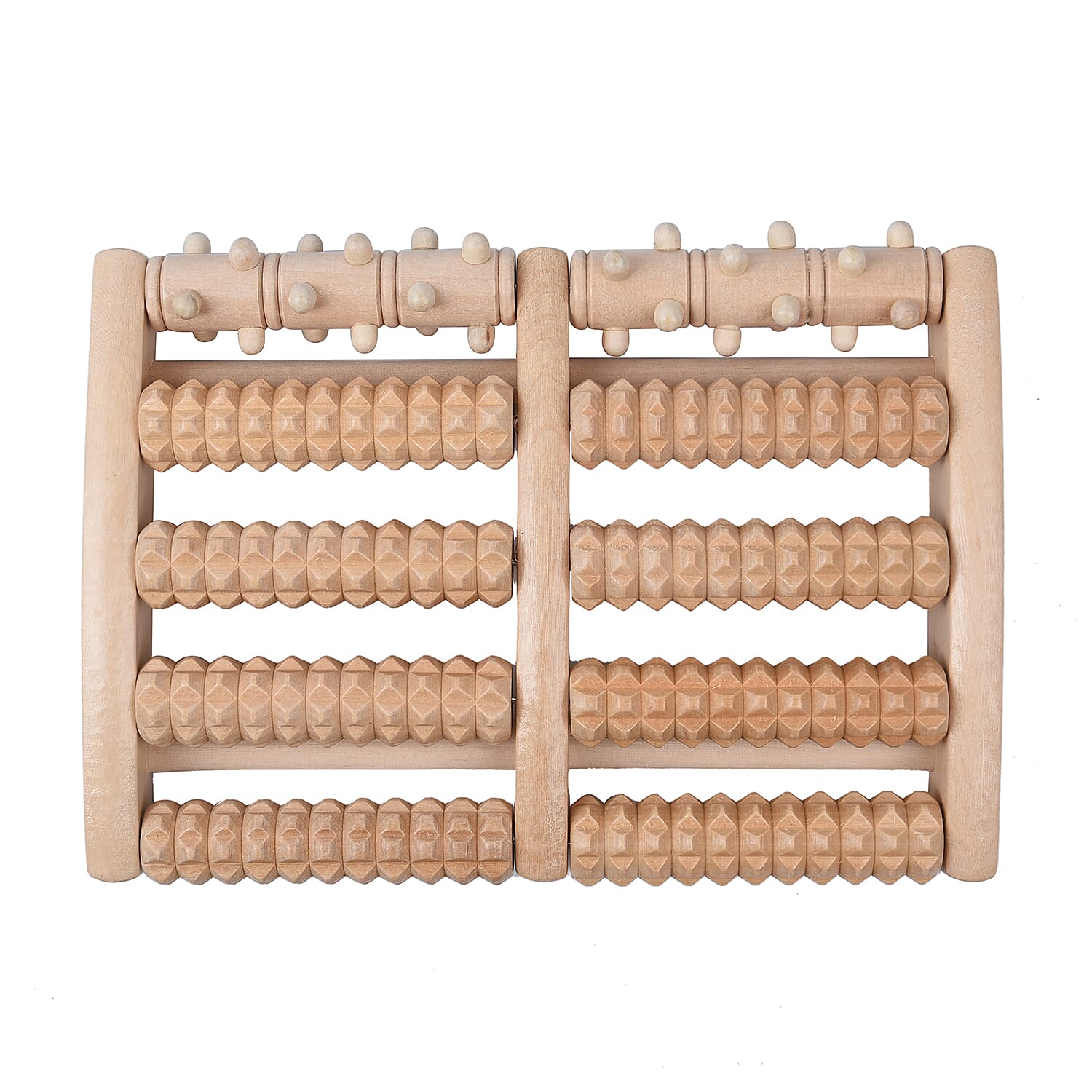 Acupressure Therapy with Wooden Foot Roller