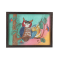Handcrafted Gemstone Owl Wall Painting (12.5x9.5) (0.88 lbs) - Sticky add to cart bar