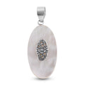 Mother Of Pearl Oval Shape Pendant without Chain in Sterling Silver - Sticky add to cart bar