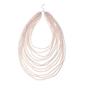 Simulated White Color Pearl Multi Strand Necklace 21-24 Inches in Silvertone - Sticky add to cart bar