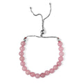 27.00 ctw Galilea Rose Quartz Beads Bolo Bracelet in Rhodium Over Sterling Silver - Sticky add to cart bar
