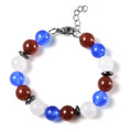 Multi Agate 114.50 ctw 9-11mm and Hematite Beaded Bracelet in Stainless Steel (7.00 In) - Sticky add to cart bar