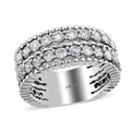 NY Closeout 14K White Gold Diamond G-H I1 2 Row Fancy Band Ring 8.60 Grams 2.50 ctw - Sticky add to cart bar