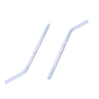 Set of 2 Rose Quartz - Natural Gemstone Crystal Drinking Straw Gift Set (2.9"x0.35")
