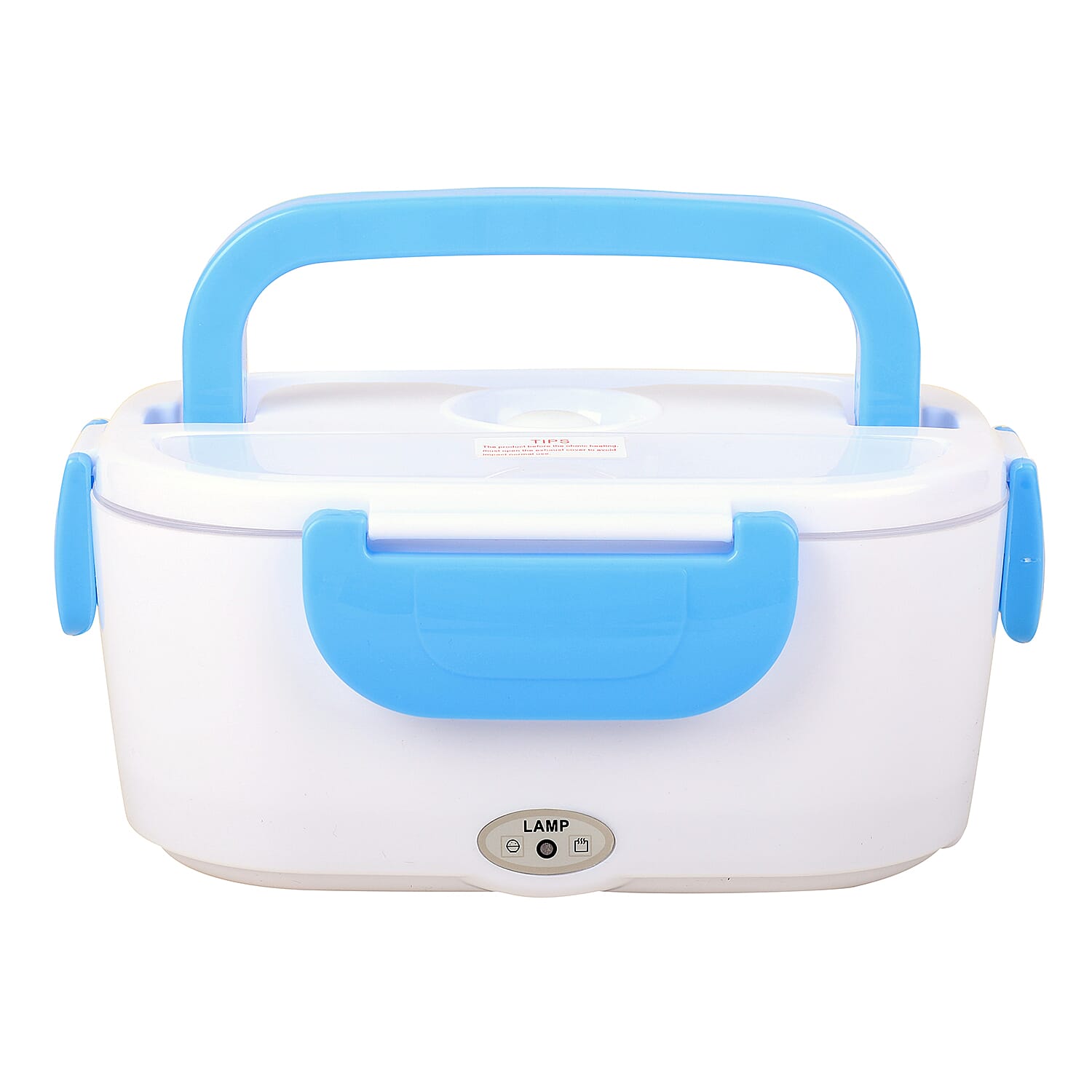 White & Blue Portable Electric Heating Lunch Box (50W) (9.25x6.49x4.13)