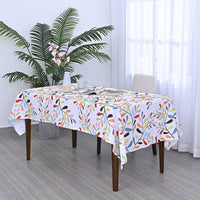 HOMESMART Multi Color Leaves Pattern Tablecloth (55"X86")