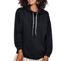 DUBGEE Black Long Sleeve French Terry Hooded Sweatshirt with Screen Print Back- S - Sticky add to cart bar