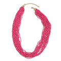 Orange Seed Beaded Multi Strand Necklace - Sticky add to cart bar