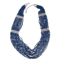 Blue Seed Beaded Multi Strand Necklace - Sticky add to cart bar