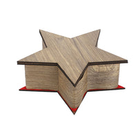 Natural Star Shaped Laminated MDF Storage & Gift Box (7"x7"x2")