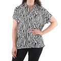 Black Zebra Print 100% Polyester Top - Large - Sticky add to cart bar