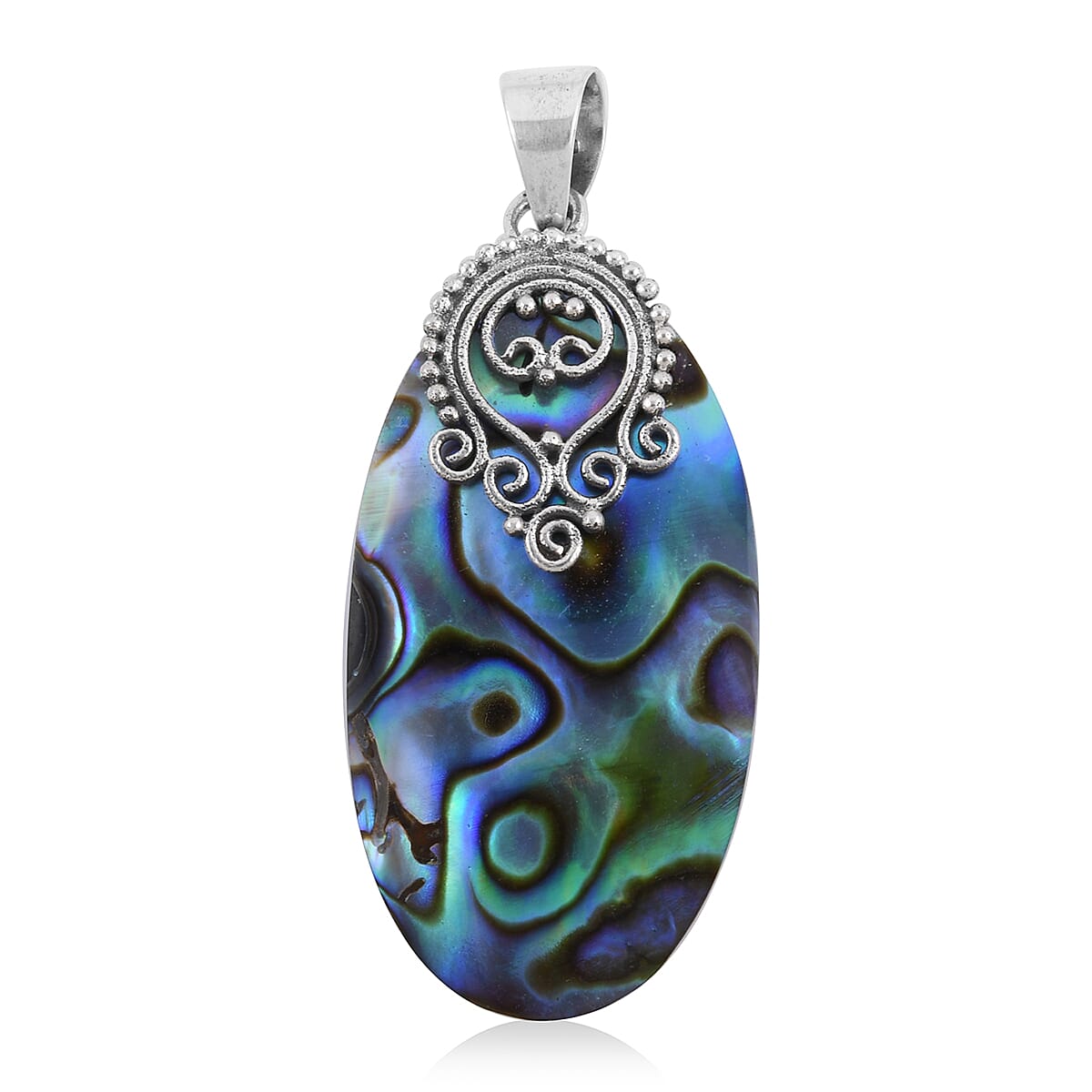 Abalone Shell Aqua Aura Pendant