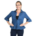 JOVIE Blue Denim Zip-Front Top - XL - Sticky add to cart bar