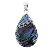 Abalone Shell Cabochon Pendant in Sterling Silver