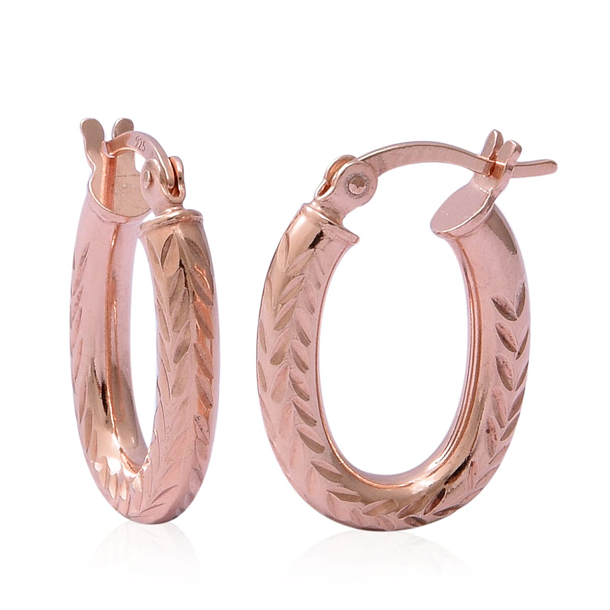 14K RG Over Sterling Silver Hoop Earrings