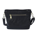 Hong Kong Closeout Collection Black & Blue Zebra Print Pattern Genuine Leather Crossbody Bag (9.45"x7.09"x3.15") - Sticky add to cart bar