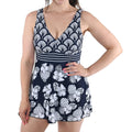 KIKIT Navy Pineapple One Piece V-Neck Tankini Swimsuit - Large - Sticky add to cart bar