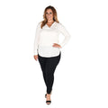 LEMON TART Cream Collared Long Sleeve Tunic - L - Sticky add to cart bar