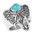 Amazonite Elephant Head Ring in Stainless Steel (Size 10.0) 0.90 ctw - Sticky add to cart bar