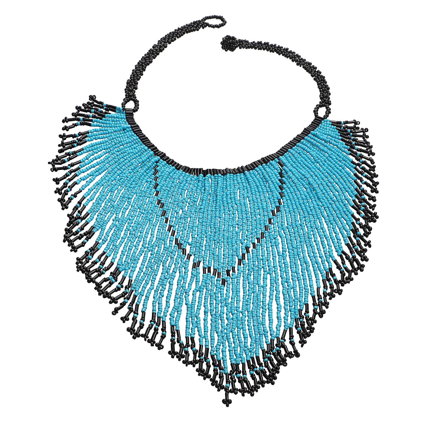 Gold Glass Seed Beaded Necklace (14-20.50 Inches) in Goldtone