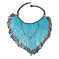 Gold Glass Seed Beaded Necklace (14-20.50 Inches) in Goldtone