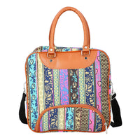 Shanghai Closeout Deal Olive, Bohemian Pattern Canvas Middle Size Tote Bag with Handle Drop (11.81"x11.81"x5.12")