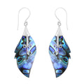 Abalone Shell Leaf Earrings in Sterling Silver - Sticky add to cart bar