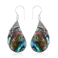Abalone Shell Drop Earrings in Sterling Silver