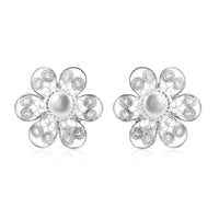 Sterling Silver Flower Earrings 2.50 Grams