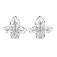 Flower Stud Earrings in Sterling Silver 2.50 Grams