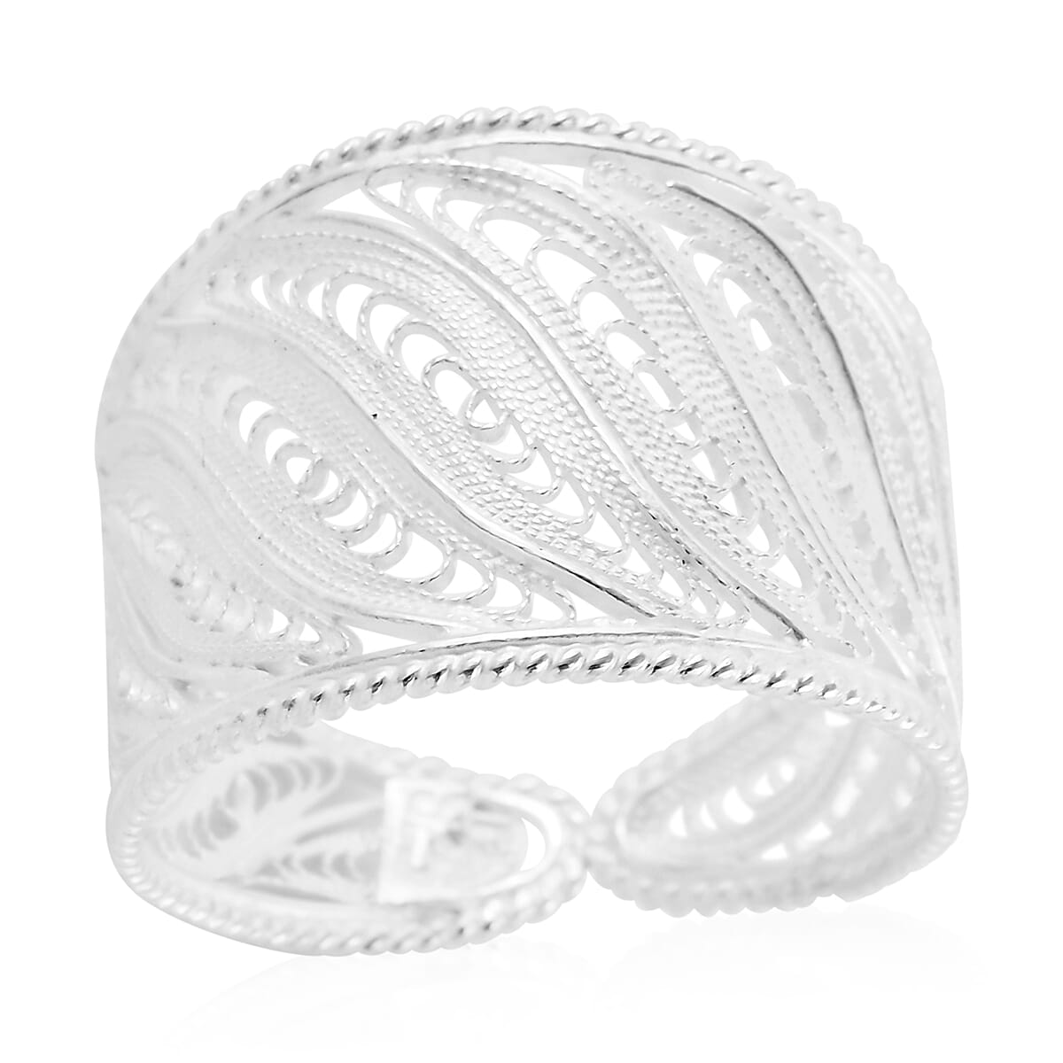 Sterling Silver Openworkd Band Ring (Size 10.0) (3.68 g) (1)