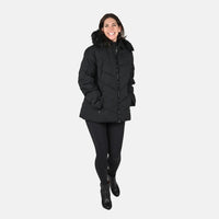FTX Short Vegan Down Puffer Jacket with Removable Hood - Black - (L)