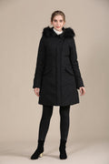 FTX Long Vegan Down Puffer Jacket with Removable Hood - Black - (L) - Sticky add to cart bar