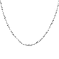 Italian Sterling Silver 2mm Adjustable Bolo Singapore Chain 2.90 Grams