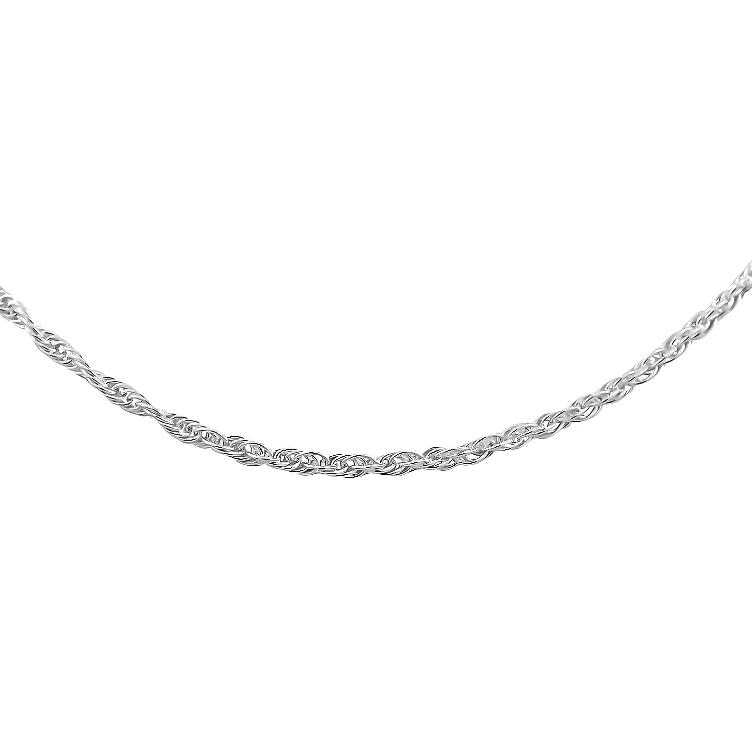 Italian Sterling Silver 1.5mm Adjustable Bolo Rope Chain 3.30 Grams