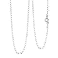 Italian Rhodium Over Sterling Silver 2mm Oval Rolo Chain 20 Inches 2.10 Grams - Sticky add to cart bar