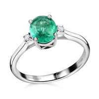 Certified & Appraised RHAPSODY 950 Platinum AAAA Boyaca Colombian Emerald and E-F VS Diamond Ring 4.40 Grams 1.40 ctw