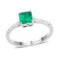 Certified & Appraised RHAPSODY 950 Platinum AAAA Boyaca Colombian Emerald and E-F VS Diamond Ring 3.90 Grams 1.15 ctw - Sticky add to cart bar