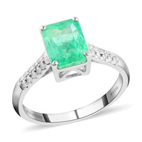 Rhapsody 950 Platinum AAAA Boyaca Colombian Emerald, Diamond (E-F, VS) Ring (Size 7.0) 3.00 ctw