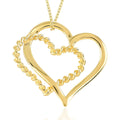 10K Yellow Gold Dangling Double Hearts Necklace 16 Inches 2.10 Grams - Sticky add to cart bar