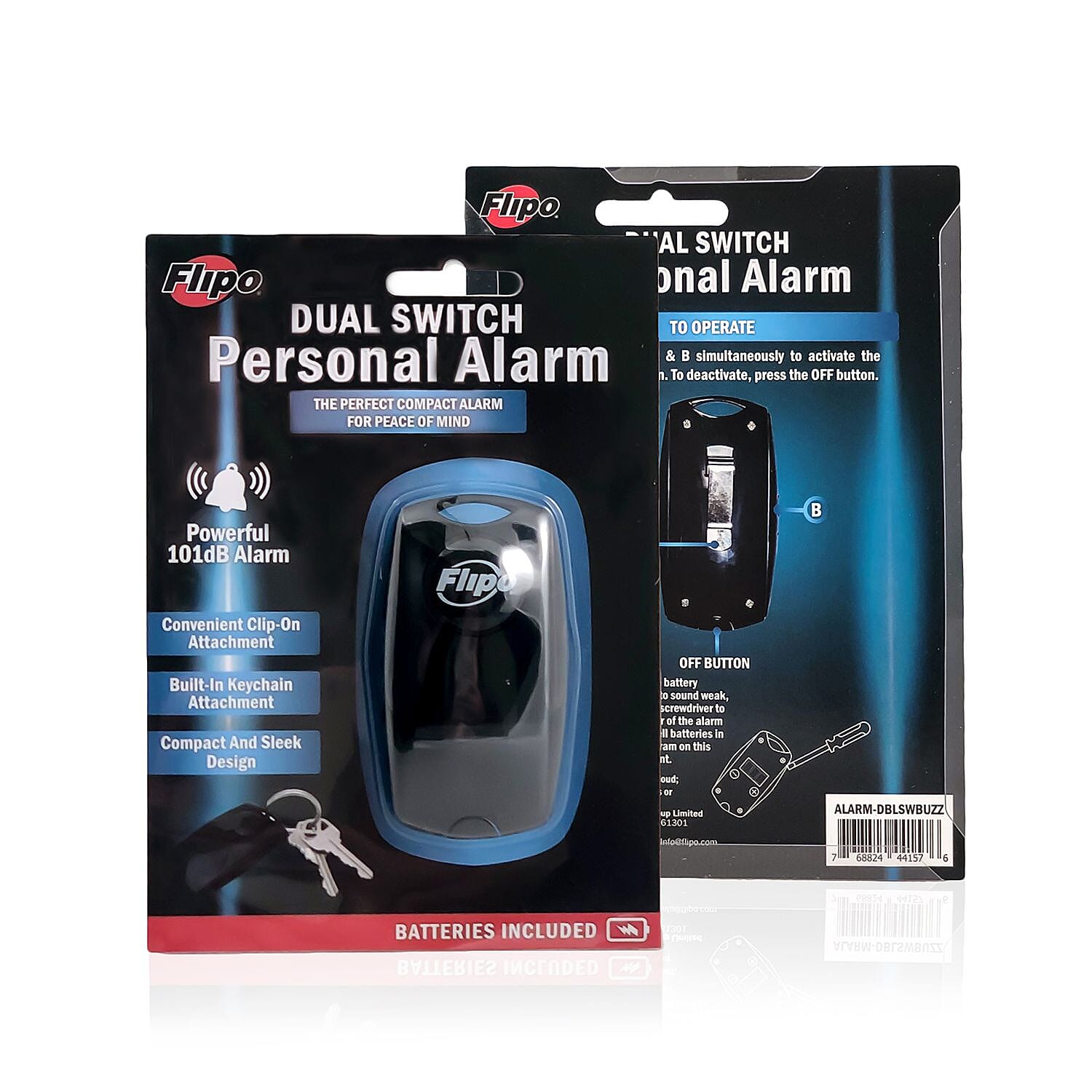 Flipo- Dual Switch Personal Palm Sized Alarm , Best Personal Safety Alarm for Women , Personal Security Alarm Device , Self Defence Alarm