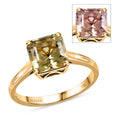 Certified & Appraised Iliana 18K Yellow Gold Asscher Cut AAA Turkizite 2.90 ctw Solitaire Ring - Sticky add to cart bar