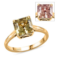 Certified & Appraised Iliana 18K Yellow Gold Asscher Cut AAA Turkizite 2.90 ctw Solitaire Ring