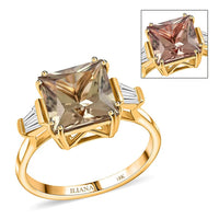 Doorbuster Certified & Appraised ILIANA 18K Yellow Gold AAA Turkizite and G-H SI Diamond Ring 3.65 Grams 4.25 ctw