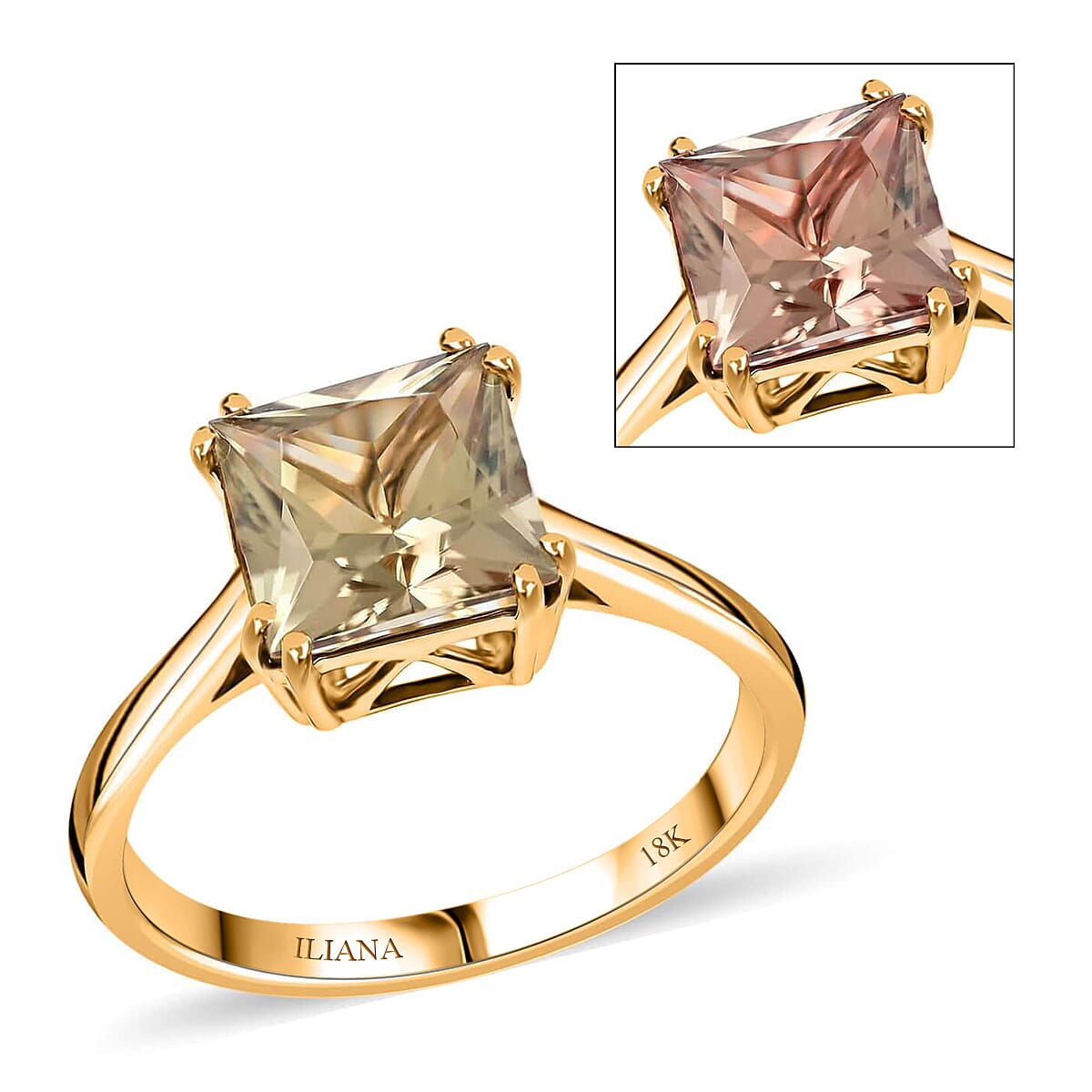 Doorbuster Certified & Appraised ILIANA 18K Yellow Gold AAA Turkizite Solitaire Ring 3.25 Grams 3.00 ctw