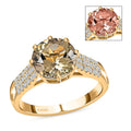 Certified & Appraised ILIANA 18K Yellow Gold AAA Turkizite and G-H SI Diamond Ring 5.50 Grams 3.30 ctw - Sticky add to cart bar